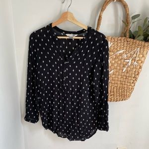 Old Navy Black White Medallion Flowy Tunic Top